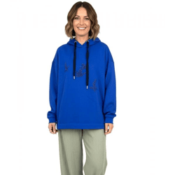 ZEGY Women's Hoodie with Bird Embellishments, Cotton Sweater 1074 Blue