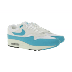 NIKE Air Max 1 Damen Sneaker Echtleder Turnschuhe Low-Top Sneaker DZ2628-107 Weiß/Türkis
