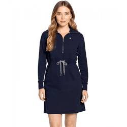 DELMAO Women's Mini Dress, Sweatshirt-Style Dress, Long-Sleeved Cotton Dress 24305512 Blue