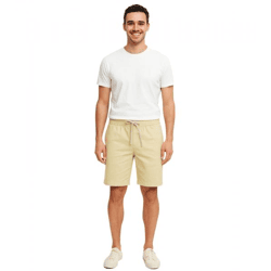 CASUAL FRIDAY Sigge Herren Freizeit-Bermuda Chino-Hose mit Gummibund Baumwoll-Shorts kurze Hose 20505130 131008 Beige