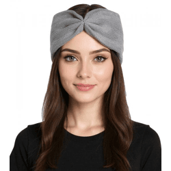 ZWILLINGSHERZ Strick-Stirnband Kaschmir-Stirnband Kopfbedeckung Feinstrick Winter-Stirnband Accessoire 8007 Dunkelgrau