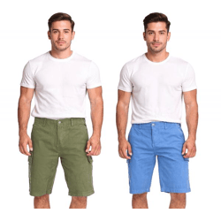 U.S. POLO ASSN. Herren Freizeit-Cargo Shorts leichte Freizeit-Shorts mit U.S. Polo Stickerei kurze Hose 143 68147 52661 Khaki oder Blau