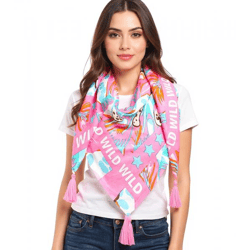 ZWILLINGSHERZ Wild Jungle Square Scarf with Leopards and 