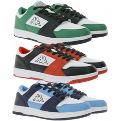Kappa Rernal Alltags-Sneaker Freizeit-Schuhe Schnür-Schuhe Trainings-Schuhe 341X2DW für Herren in Weiß/Grün/Schwarz, Weiß/Rot/Schwarz 
