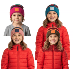 Ziener Kids' Hats & Beanies: Indri Beanie with Stripes and Turn-Up, Knitted Beanie in Blue, Pink, Brown, or Blue