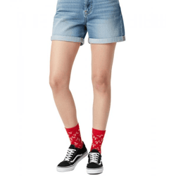1 Pair of Happy Socks Bow Women's Socks with All-Over Bow Print, Cotton Socks, Everyday Socks, P001532, Red/Multicolored