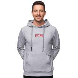 Cool Men's Hooded Sweatshirt with a Casual Kangaroo Pocket, Pullover, Sweatshirt 19152, Gray Melange