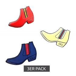 3er Pack Calvin Klein Unisex Anstecknadeln im Boots-Design Edelstahl-Pins-Up Emaille-Broschen KJJNDH300200 Beige/Rot/Dunkelblau