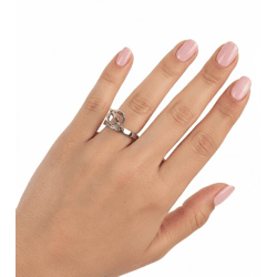 Timeless Calvin Klein Women's Ring with Bead Pendant, Stainless Steel Ring, Finger Ring KJ4XMR00020, Silver