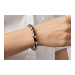 Elegant Calvin Klein Women's Stainless Steel Bangle - Arm & Wrist Jewelry - Bracelet - Size XS - KJ9FBF2001 - Silver/Black