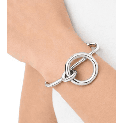 Elegant Calvin Klein Clinc Women's Stainless Steel Bangle - Arm & Wrist Jewelry, Size XS, KJ9PMF0001, Silver