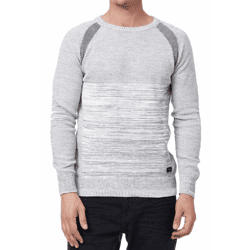 Sportiver Herren Rundhals-Pullover Feinstrick-Sweater 13417 Grau