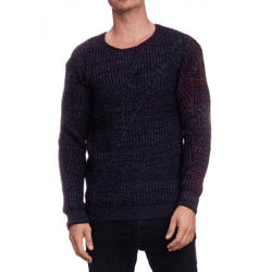 Modischer Herren Oversized Grobstrick-Pullover Sweater 13365 Marine