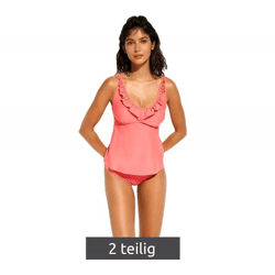 Stylish 2-piece women's tankini set—trendy swimwear featuring a tankini top and bottoms for the beach and summer 960303 Orange