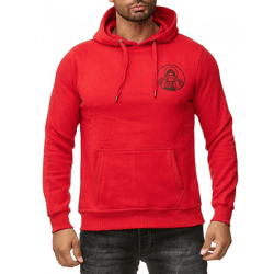 Stylischer Herren Kapuzen-Sweater mit Engel Print und großem Rückendruck Hoodie Pullover 19102 Rot