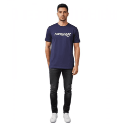 klassisches Formula E Herren T-Shirt nachhaltiges Baumwoll-Shirt mit Formula E Logo Sommer-Shirt Motorsport 701224451 001 Blau
