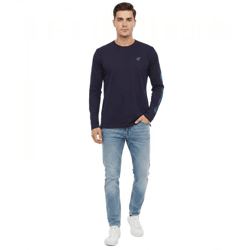 sportliches Formula E Herren Langarm-Shirt Baumwoll-Shirt mit Formula E Logo und Schriftzug Longsleeve 701223396 001 Navy-Blau