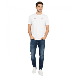 sportliches PUMA x F1 Formel 1 Motorsport Herren T-Shirt Baumwoll-Shirt F1 Klassiker 701228165 002 Weiß