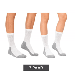 3 Paar kreislauffreundliche SOCKSWEAR Diabetiker-Socken Damen und Herren Baumwoll-Strümpfe mit Komfortbund Weiß/Grau