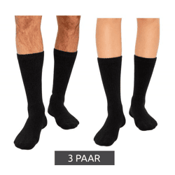 3 Paar kreislauffreundliche SOCKSWEAR Diabetiker-Socken Damen und Herren Baumwoll-Strümpfe mit Komfortbund Schwarz
