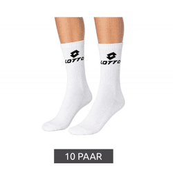 10 Paar LOTTO Sport-Socken Damen und Herren Trainings-Socken Tennis-Strümpfe Baumwoll-Socken Weiß