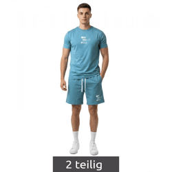 2-teiliges ON THAT ASS Zane Herren Sport-Set Performance Set Gym Outfit mit T-Shirt & Shorts Blau