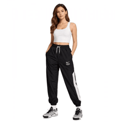 Bequeme NIKE Sportswear Woven Damen Jogginghose Trainings-Hose Streetwear-Style Sport-Hose HQ0988-010 Schwarz