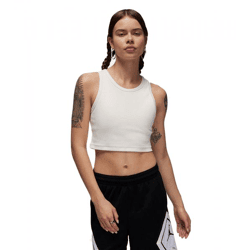 NIKE Jordan Damen Crop-Top Tank-Top mit Jordan-Logo Sport-Shirt Baumwoll-Shirt DX4700-133 Weiß