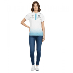 sportliches Williams Racing Formel 1 Motorsport Damen Polo-Shirt Team 2024 Fan-Artikel 701228997 002 Weiß 