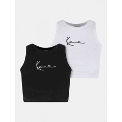 lässiges Karl Kani Damen T-Shirt Stretch mit Baumwolle Weiß/Schwarz