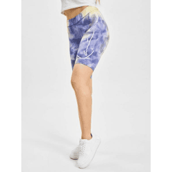 bequeme Karl Kani Damen Shorts Stretch mit Baumwolle Blau/Gelb