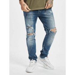 moderne 2Y Premium Herren Jeans Skinny Fit Stretch Reißverschluss mit Baumwolle Blau
