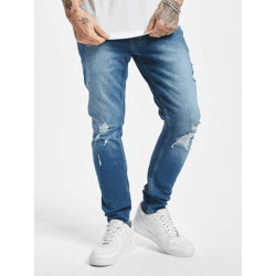 lässige 2Y Premium Herren Jeans Skinny Fit Reißverschluss mit Baumwolle Blau