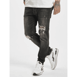 moderne 2Y Premium Herren Jeans Skinny Fit Stretch mit Baumwolle Schwarz
