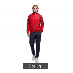 2-teiliger Sergio Tacchini Cryo Herren Trainings-Anzug trendiger Sport-Anzug Fitness-Anzug 41532 Blau/Rot