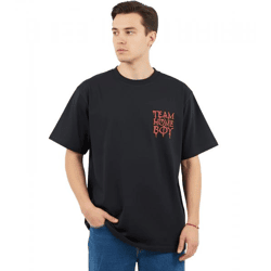 HOMEBOY Team Herren T-Shirt Baumwoll-Shirt mit auffälligem Rückenprint Kurzarm-Shirt Oversized-Fit 01TS3047 Schwarz