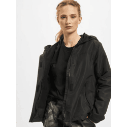 stylische Brandit Damen Jacke Reißverschluss Klettverschluss Schwarz