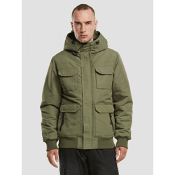 funktionale Brandit Herren Jacke Reißverschluss Kapuze Khaki