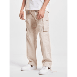 Comfortable DEF Men's Straight-Fit Jeans with Pockets, Cotton, Beige