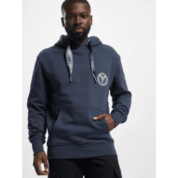 bequemer Carlo Colucci Herren Hoodie Kordelzug Rippbündchen Blau
