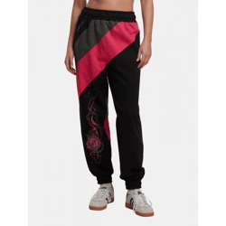 bequeme Dangerous DNGRS Damen Hose mit Baumwolle Schwarz/Pink