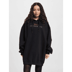 modisches Dangerous DNGRS Damen Kleid Kapuze Oversize mit Baumwolle Schwarz