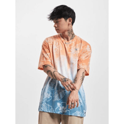 modernes Just Rhyse Herren T-Shirt Oversize mit Baumwolle Orange