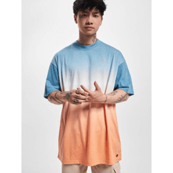lässiges Just Rhyse Herren T-Shirt Oversize mit Baumwolle Blau-Orange