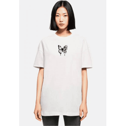 bequemes POD Damen T-Shirt Oversize 220 g/m² mit Baumwolle Weiß