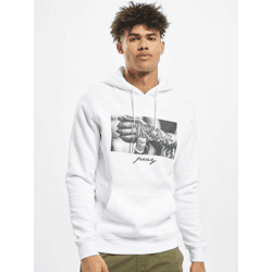 Modern Mister Tee Men's Hoodie with Ribbed Cuffs and Hood, 300 g/m², Cotton Blend, White