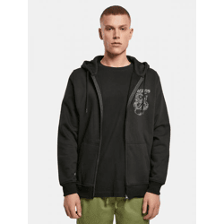 Casual Mister Tee Men's Hoodie with Zipper and Pockets, 300 g/m², Cotton Blend, Black