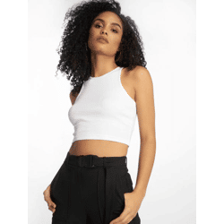 lässiges Urban Classics Damen T-Shirt Stretch Rippstrick 180 g/m² mit Baumwolle Weiß