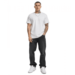 lässige URBAN CLASSICS Herren Jeans Loose Fit Denim Hose aus Baumwolle Grau/Schwarz