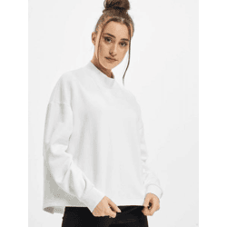 Soft Urban Classics Women's Sweatshirt, Ribbed Cuffs, Oversized, 300 g/m², Cotton Blend, White
